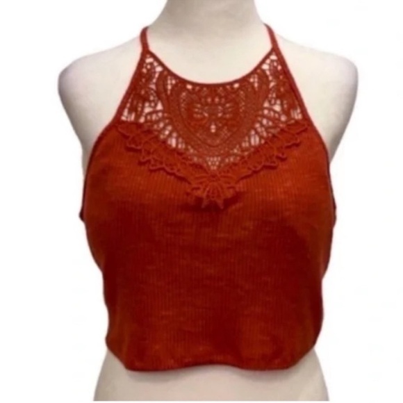 SO Crop Crochet Rib Brami Top - Picture 1 of 3
